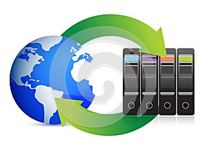 Network Concept Ã¢â¬â Servers and globe